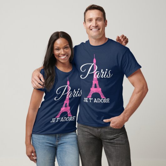 Paris Je Tadore France Pink Eiffel Tower Gift T-Shirt (Unisex)