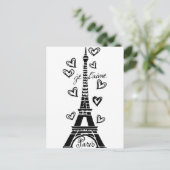 PARIS JE T'AIME EIFFEL TOWER UND HÖRDRUCK POSTKARTE (Stehend Vorderseite)