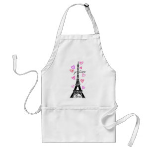 PARIS JE T'AIME EIFFEL UND ROSA HERZEN SCHÜRZE