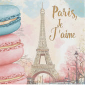 Paris, Je T'aime - Eiffelturm mit Macarons Aufkleber (Vorderseite)