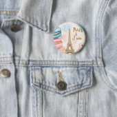 Paris, Je T'aime - Eiffelturm mit Macarons Button (Beispiel)