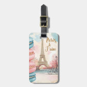 Paris, Je T'aime - Eiffelturm mit Macarons Gepäckanhänger (Vorderseite vertikal)