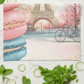 Paris, Je T'aime - Eiffelturm mit Macarons Geschirrtuch (Gefaltet)