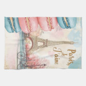 Paris, Je T'aime - Eiffelturm mit Macarons Geschirrtuch (Horizontal)