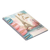 Paris, Je T'aime - Eiffelturm mit Macarons Notizblock (Rechte Seite)