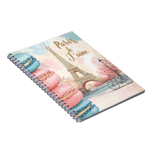 Paris, Je T'aime - Eiffelturm mit Macarons Notizblock (Rechte Seite)