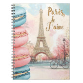Paris, Je T'aime - Eiffelturm mit Macarons Notizblock (Vorderseite)