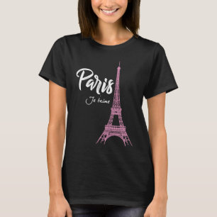 Paris Je T'aime Frankreich Stadt Liebe Eiffelturm  T-Shirt