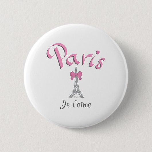 Paris - Je t'aime (i-Liebe Sie) Button (Vorderseite)