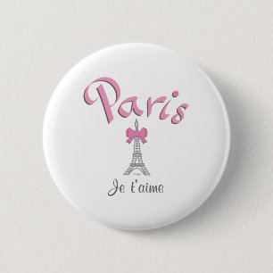 Paris - Je t'aime (i-Liebe Sie) Button