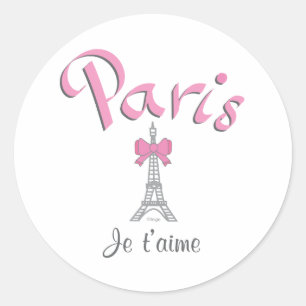 Paris - Je t'aime (i-Liebe Sie) Runder Aufkleber