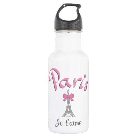 Paris - Je t'aime (i-Liebe Sie) Trinkflasche (Vorderseite)