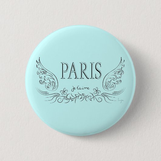 PARIS Je t'aime (ich liebe dich) Button (Vorderseite)
