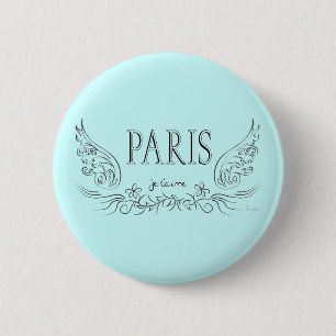 PARIS Je t'aime (ich liebe dich) Button
