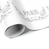 PARIS Je t'aime (in Liebe du) Geschenkpapier (Rolleneckpunkt)