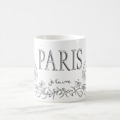 PARIS Je t'aime (in Liebe du) Kaffeetasse (Mittel)