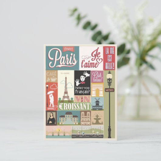 Paris Je T'aime Postkarte (Stehend Vorderseite)