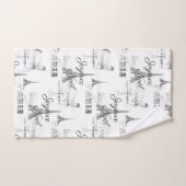 Paris Joyeux Weihnachten B&W Christmas Badtuch Set (Handtuch)