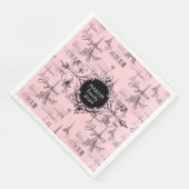 Paris Joyeux Weihnachten Personal Pink Christmas N Serviette (Ecke)