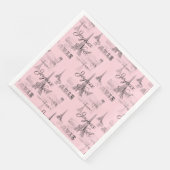 Paris Joyeux Weihnachten Rosa Weihnachtsbuch Napki Serviette (Ecke)