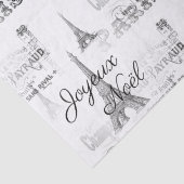 Paris Joyeux Weihnachten Weihnachts B&W Tissue Pap Seidenpapier (Detail)