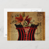 Paris Junggeselinnen-Abschied Vintag Corset Einladungspostkarte (Vorne/Hinten)