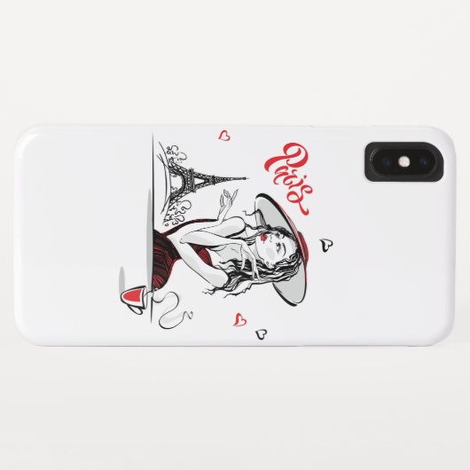 Paris & Kaffee, rot Case-Mate iPhone Hülle (Rückseite (Horizontal))