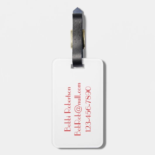 Paris & Kaffee, rot Gepäckanhänger (Rückseite vertikal)