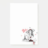 Paris & Kaffee, rot Post-it Klebezettel (Vorderseite)