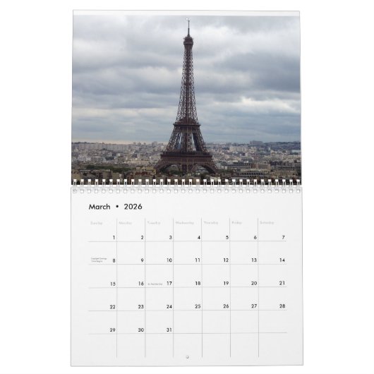 Paris - Kalender 2020 (Mär 2026)