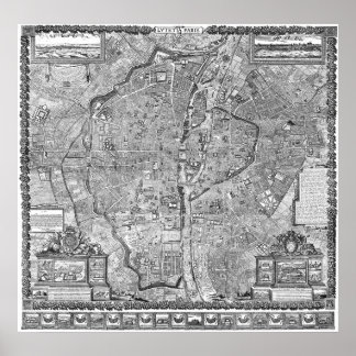 Paris Karte 1652 Poster