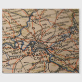 Paris Karte Geschenkpapier (Flach)