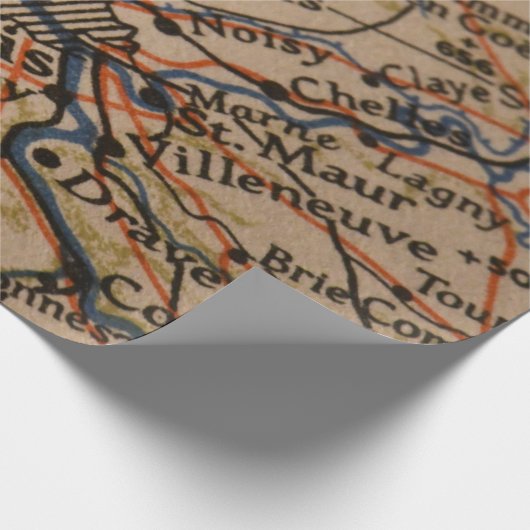 Paris Karte Geschenkpapier (Ecke)