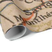 Paris Karte Geschenkpapier (Rolleneckpunkt)