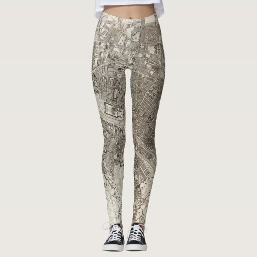 Paris-Karte Leggings (Vorderseite)
