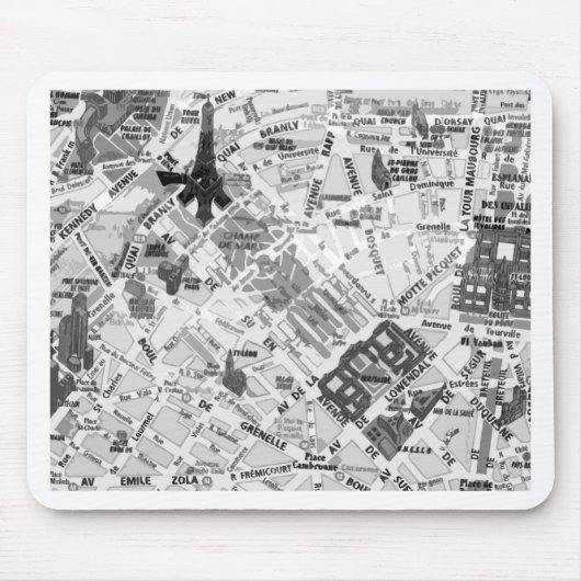 Paris-Karte Mousepad (Vorne)