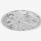 Paris Karte Pappteller (Schrägansicht)