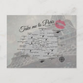 Paris-Karte Postkarte (Vorderseite)