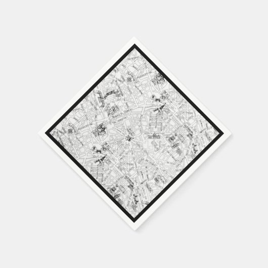 Paris Karte Serviette (Ecke)