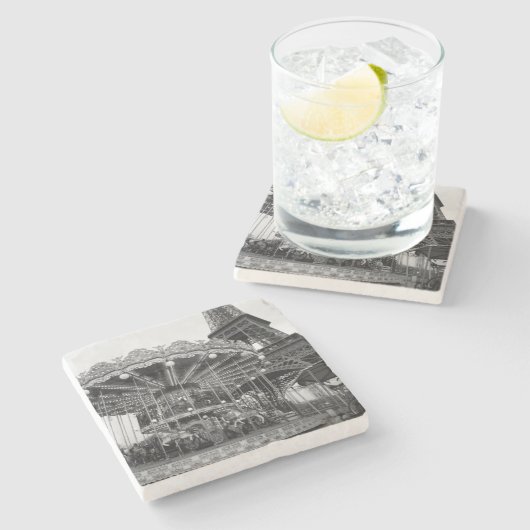 Paris-Karussell Steinuntersetzer (Seitenansicht)