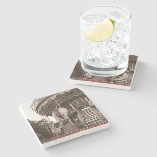 Paris-Karussell Steinuntersetzer (Seitenansicht)