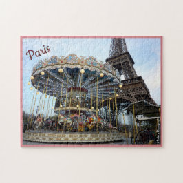 Paris-Karussell (u. Eiffelturm) mit Text Puzzle