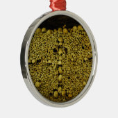 Paris-Katakomben-Schädel und Knochen Silbernes Ornament (Rechts)