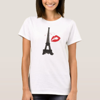 "Paris Kiss" Frauenbella-Flowy-Circle Top, weiß T-Shirt