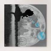 PARIS Kleines Girl Making Blue Bubble Art Puzzle (Horizontal)