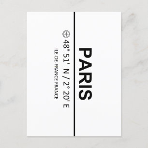 Paris-Koordinaten — Paris-Koordinaten Postkarte