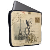 Paris-Krähen-Kugel-französische Laptopschutzhülle (Vorne Rechts)