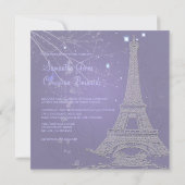 Paris La Nuit, eiffelturm Hochzeitsempfang Einladung (Rückseite)