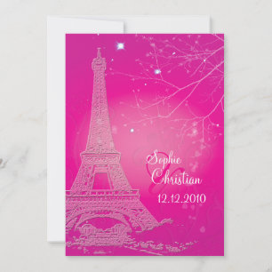 Paris La Nuit, eiffelturm Hochzeitsempfang Einladung