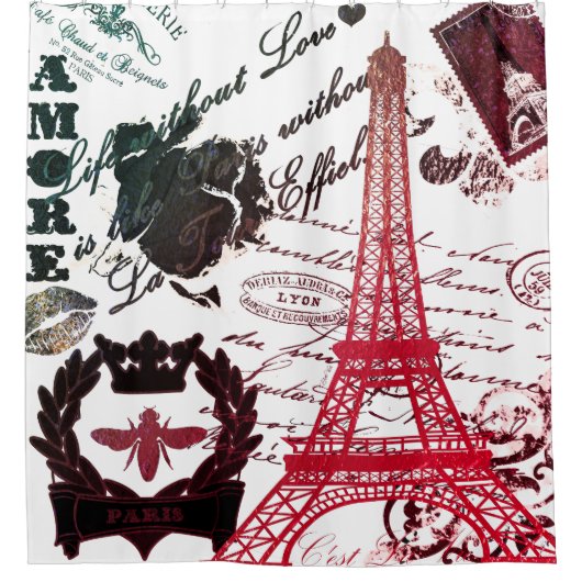 Paris: La Tour Eiffel Duschvorhang (Vorderseite)